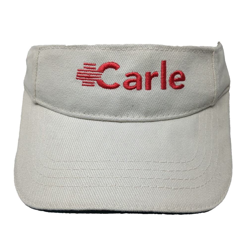 Carle Logo Visor Hat Beige Red Blue One Size Strapback Cotton Embroidered Curved